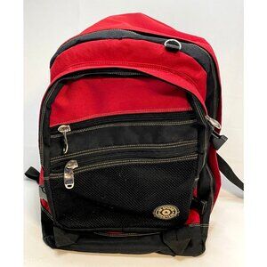 US Sports backpack 20" x 17" x 9" sports gym travel shoulder strap black red